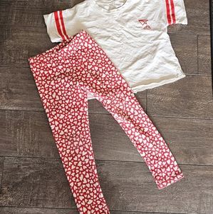 Valentine's Outfit.  Soft Tee with matching heart pants.